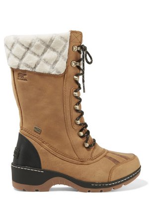 Sorel | Whistler wool-trimmed waterproof leather boots | NET-A-PORTER.COM