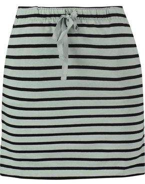 Striped Stretch-cotton Mini Skirt
