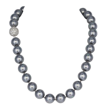 Masami South Sea Shell Pearl Drop Earrings (Gray)