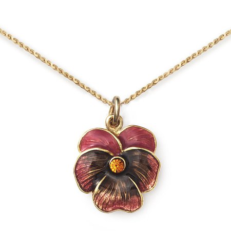 rust pansies enamel necklaces - Google Search
