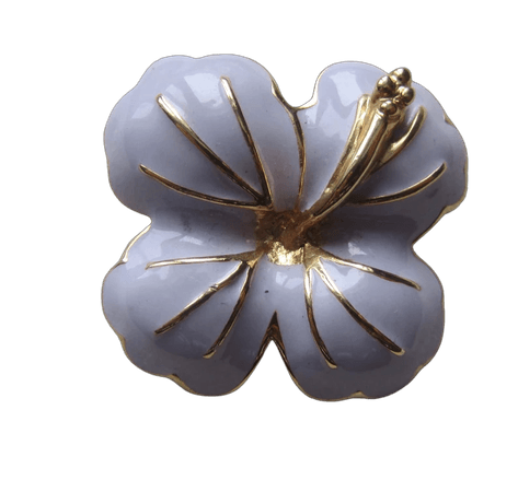Vintage purple enamel flower brooch