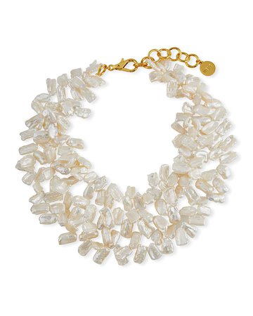 NEST Jewelry Pearl Cluster Statement Necklace