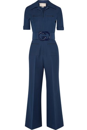 Gucci | Belted wool and silk-blend cady jumpsuit | NET-A-PORTER.COM
