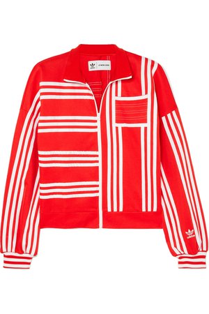 adidas Originals | + Ji Won Choi striped cotton-blend jersey track jacket | NET-A-PORTER.COM