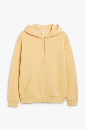 Soft drawstring hoodie - Yellow - Sweatshirts & hoodies - Monki WW
