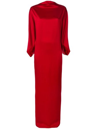 Shop red Chalayan draped boat neck dress with Express Delivery - Farfetch