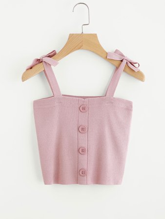 Bow Tie Strap Jersey Top