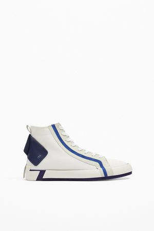HIGH TOP SNEAKERS - Blue | ZARA United States