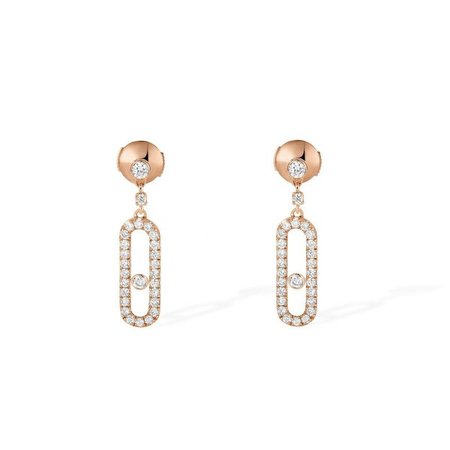 Messika Move Uno Drop 18kt Pink Gold & Diamond Earrings