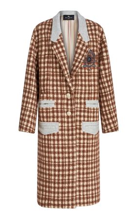 Etro Checkered Wool-Blend Coat