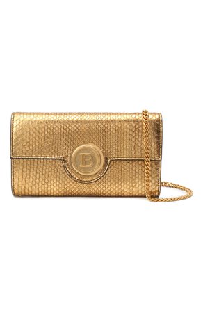 Женская золотая сумка из кожи питона BALMAIN — купить за 99500 руб. в интернет-магазине ЦУМ, арт. UN1M098/LPCS/PRET