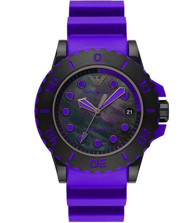 Emporio Armani Three-Hand Date Bio Based Plastic Strap Watch