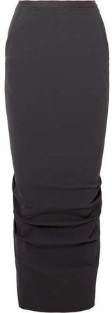 Pillar Stretch Cotton-blend Crepe Maxi Skirt - Navy