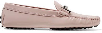 Gommino Embellished Patent-leather Loafers - Pastel pink