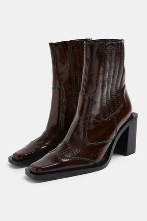 HONDOURAS Brown Western Leather Boots | Topshop