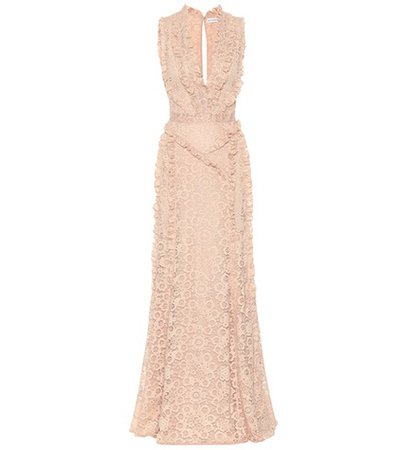 Sleeveless lace gown