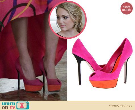 WornOnTV: Carrie’s pink swirl patterned prom dress and two-tone shoes on The Carrie Diaries | AnnaSophia Robb | Clothes and Wardrobe from TV
