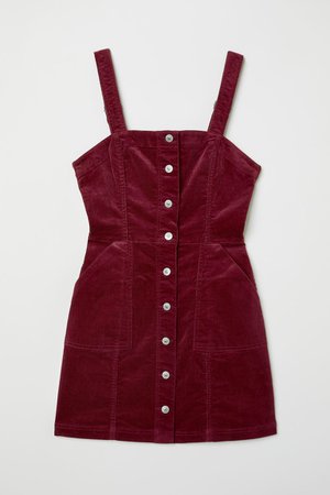 Overall Dress - Burgundy/corduroy - Ladies | H&M US