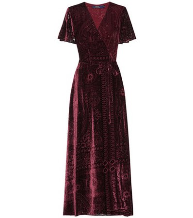 Devoré silk-blend dress