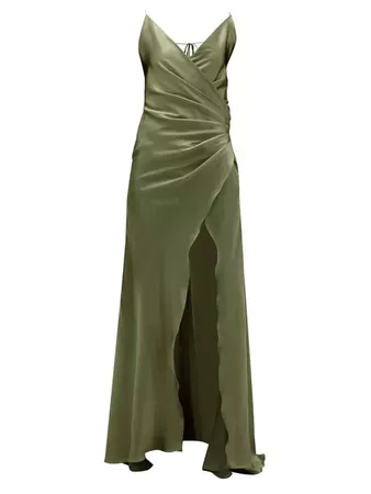 Adriana Iglesias Scarface silk-blend satin gown Green | the urge AU