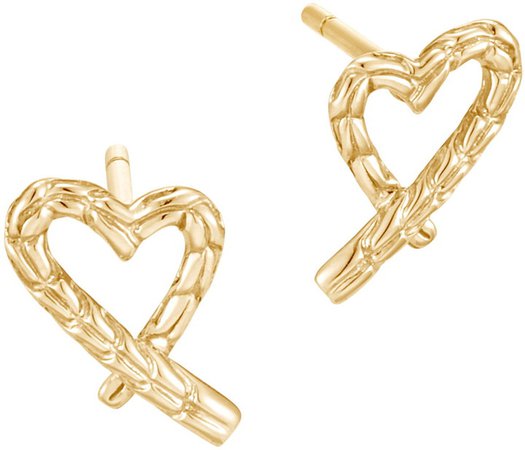 Classic Chain Adwoa 14K Gold Heart Stud Earrings