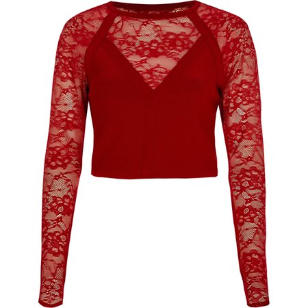 red lace long sleeve top