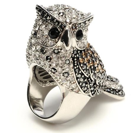 crystal owl ring