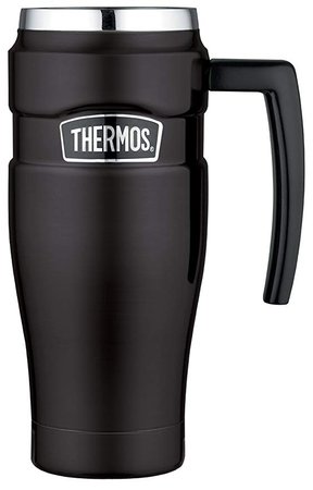 Amazon.com: Thermos Stainless King 16 Ounce Travel Mug with Handle, Matte Black: Coffee Thermos: Kitchen & Dining