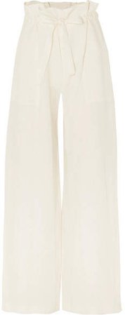Esmae Linen Wide-leg Pants - White