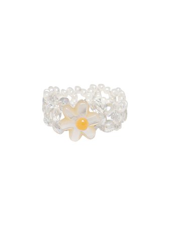 [SWINGSET] Seasonless Egg Flower Beads Ring (White) – SellerWork