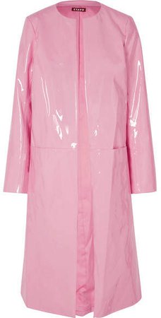 STAUD - Liam Faux Patent-leather Coat - Baby pink