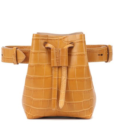 Minee croc-embossed leather belt bag
