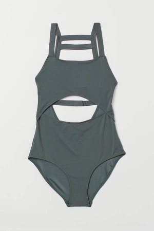 Cut-out Swimsuit - Green