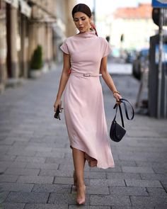 light Pink belted short dress