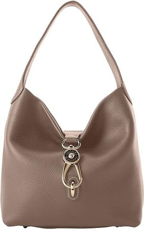 Dooney & Bourke Handbag, Pebble Grain Small Logo Lock Sac Shoulder Bag - Taupe: Handbags: Amazon.com