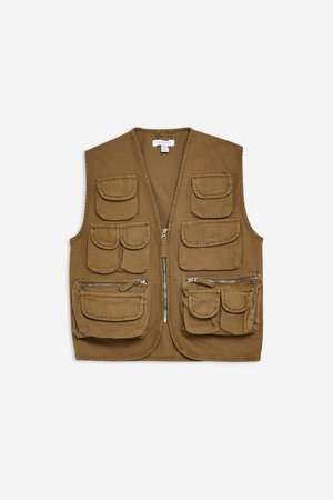 Khaki Fisherman Gilet - Jackets & Coats - Clothing - Topshop USA
