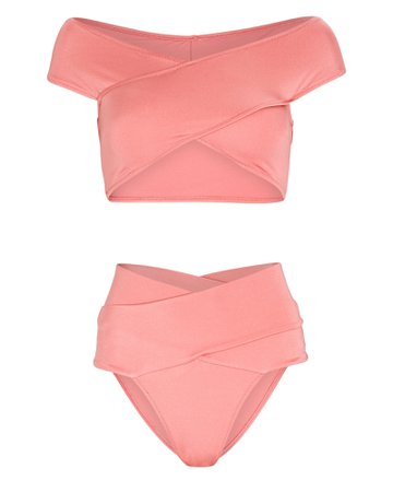 Oye Swimwear Lucette Off-the-Shoulder Bikini Set | INTERMIX®