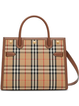 Burberry Small Vintage Check Two Handle Title Bag - Farfetch