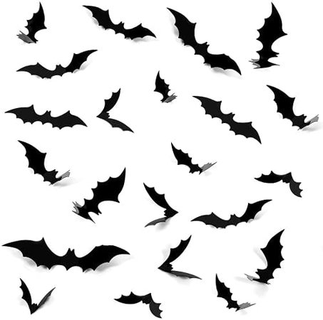 Amazon.com: Halloween 3D Bats Decoration, 80 PCS 4 Sizes Realistic PVC Scary Bats Window Decal Wall Stickers for DIY Home Bathroom Indoor Hallowmas Decoration Party Supply : Baby