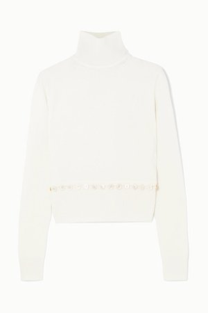 Alexander McQueen | Convertible button-detailed wool turtleneck sweater | NET-A-PORTER.COM