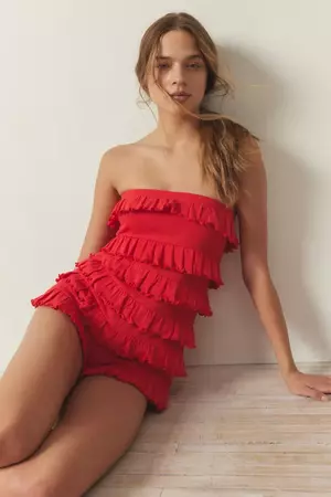Out From Under Sweet Dreams Ruffle Romper | Urban Outfitters