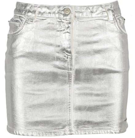 metallic mini skirt