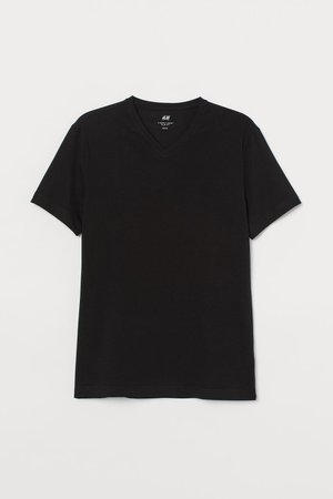 Slim Fit V-neck T-shirt - Black - Men | H&M US