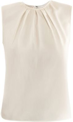 (38) Pinterest - cream silk sleeveless blouse, round-neck with a gathered neckline detail and a zipped centre-back fastening. 100% silk. | the girls, the girls
