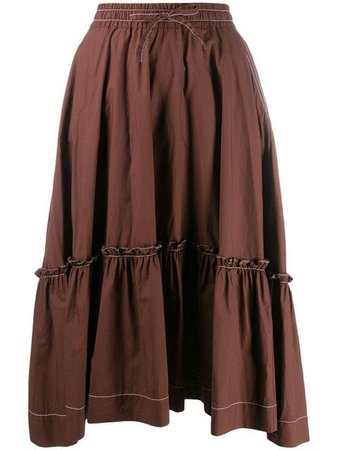 P.A.R.O.S.H. Tiered Midi Skirt
