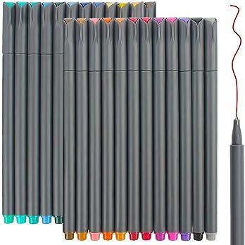 Amazon.com: Taotree 24 Fineliner Color Pens, Fine Line Colored Sketch Writing Drawing Pens for Journaling Planner Note Taking Adult Coloring Books, Porous Fine Point Markers, School Office Teacher Art Supplies : Arts, Crafts & Sewing