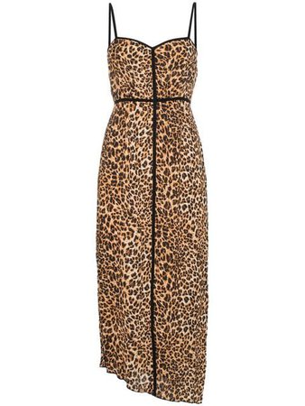 Nanushka leopard-print spaghetti strap midi dress $301 - Buy Online SS19 - Quick Shipping, Price
