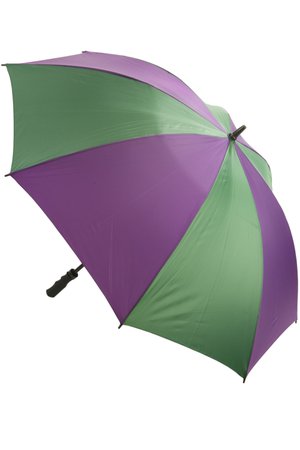 Colour Panelled Golf Umbrella - Purple & Green - The Stick & Cane Shop