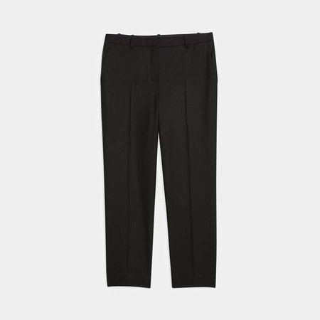 Sleek Flannel Cropped Tailored Trouser