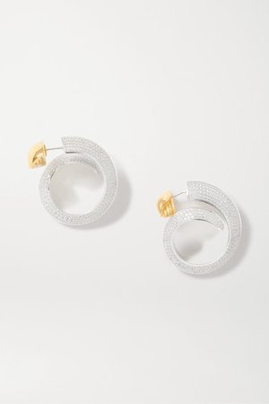 Bottega Veneta | Silve-tone crystal earrings | NET-A-PORTER.COM